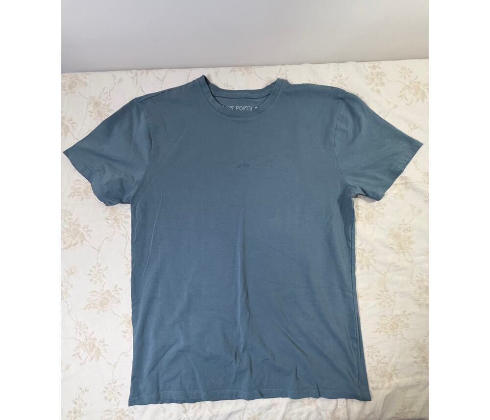 Vox Populi For The People RIZZ Men’s Medium Blue Gray Embroidered T-Shirt Tee